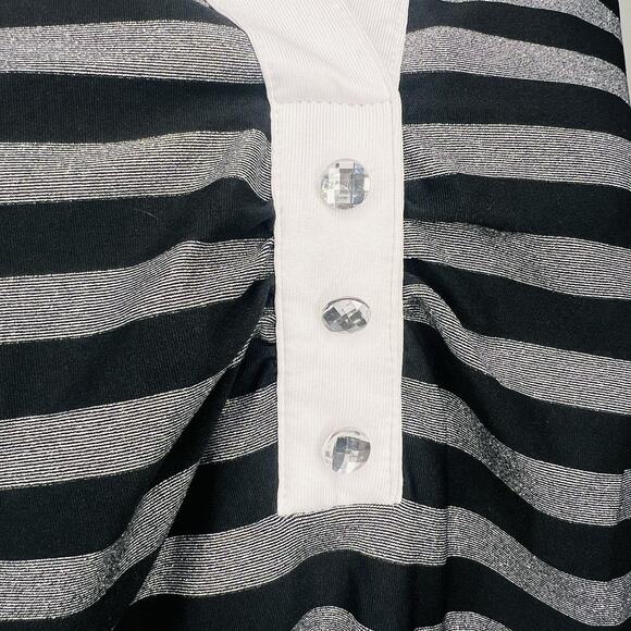 Bette And Court Horizontal Strip Top Professional Collared Shirt - Picture 3 of 8